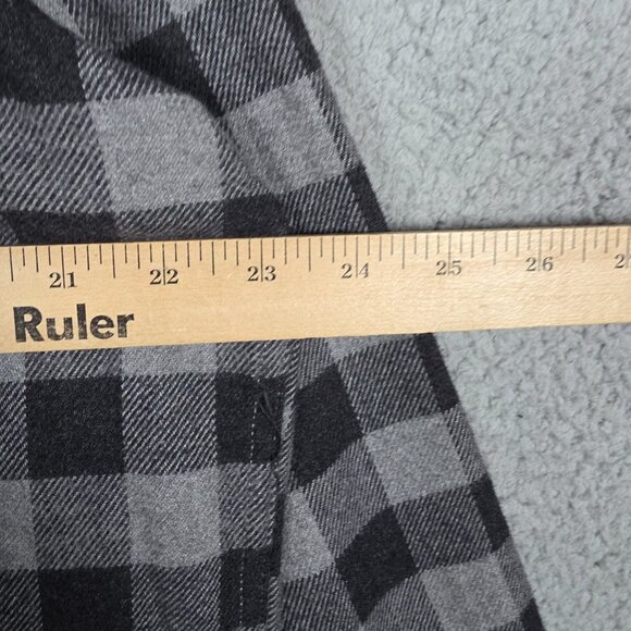 American Eagle Flannel Shirt Mens Size Large nGray Black Plaid Brushed Rugged NW - Picture 7 of 11